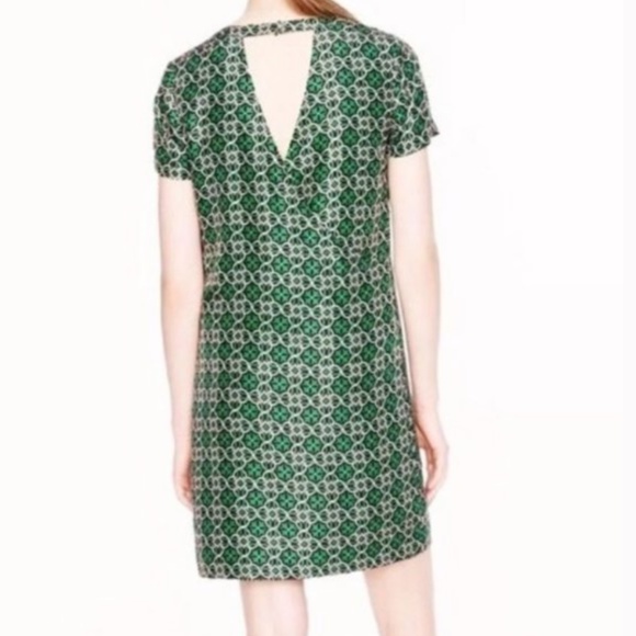 J. Crew Silk Geometric Print Open Back Shift Mini  Dress Sz.6 business casual - Picture 2 of 16
